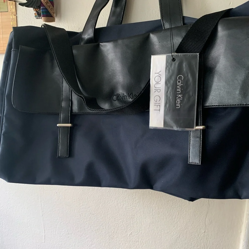 Calvin Klein Black and Gray Men's Laptop Bag
